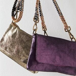 Free People Cantiga Metallic Crossbody in Bronze/ Pewter NWOT